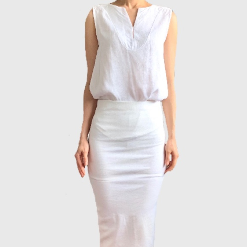Massimo Dutti sleeveless white blouse